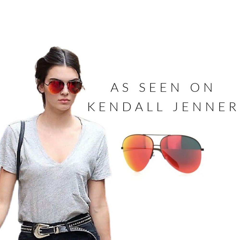 Victoria Beckham Red Aviator Sunglasses